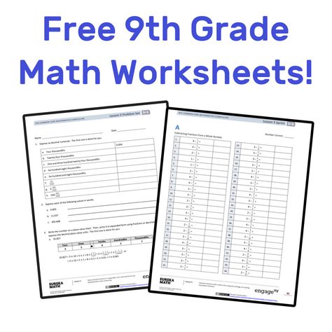 The Best Free 9th Grade Math Resources: Complete List! — Mashup Math Grade 9 Math Worksheets, 9th Grade Math Worksheets, Grade 9 Math, Tutoring Resources, 10th Grade Math, 9th Grade Math, Homeschool Highschool, Free Math Printables, Fun Math Worksheets