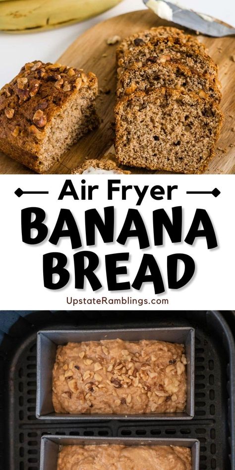 Air Fryer Banana Recipes, Banana Bread Air Fryer, Bread In Air Fryer, Air Fryer Banana Bread, Biscuits Dumplings, Air Fryer Banana, Sweet Savory And Steph, Best Dinners, Wings Air Fryer