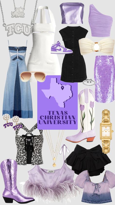 #tcu #gameday #outfitinspo Tcu Gameday Outfit, Tcu Gameday, Gameday Fits, Preppy Country, Gameday Outfits, College Fits, Concert Fits, Country Concert, Country Concerts