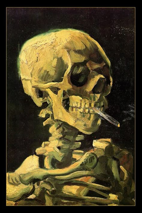 Vincent Van Gogh Skull, Van Gogh Skull, Grunge Posters, Posters To Print, Posters For My Room, Posters For Room, Picture Collage Wall, A Skeleton, Vintage Poster Art