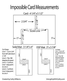 Inking It Up With Cathy: Tippin' on Tuesday - An Impossible Card using Magical Day Impossible Card Tutorial, Impossible Card Ideas, Impossible Cards, Impossible Card, Card Types, Card Measurements, Easy Magic Tricks, Card Making Templates, Cards Making