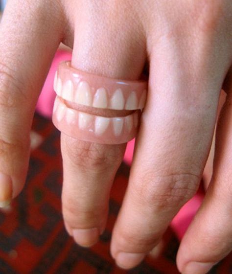 Real Bones, Weird Gifts, Dental Humor, Prayer Candles, Dentures, Y2k Pink, Custom Ring, Weird Stories, Dental Hygiene