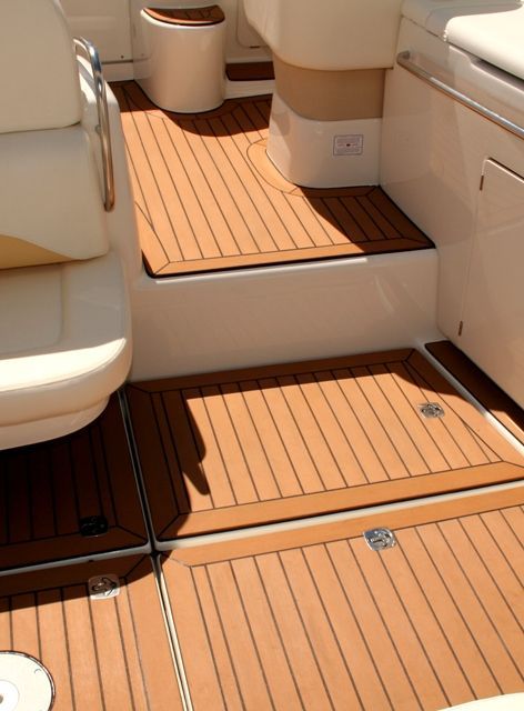 Teak Boat Decking Teak Decking, Teak Deck, Pontoon Boat Accessories, Bayliner Boats, Boat Interior Design, Sailboat Interior, Camper Boat, Sailboat Living, Build Your Own Boat