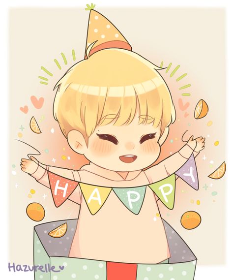 Anime Birthday Drawing, Happy Birthday Chibi Pose, Chibi Birthday Art, Happy Birthday Fanart, Chibi Birthday, Birthday Fanart, Happy Birthday Drawing Anime, Happy Birthday Character Art, Genshin Birthday Art Chibi