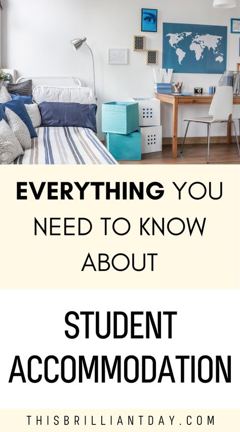 Are you a current or future student? I share everything you need to know about student accommodation including how to choose your halls of residence, and finding a student house!  #university #uni #halls #hallsofresidence #studentaccommodation #student #studenthouse #college #dorms #graduate Student Accommodation Interior Design, University Accommodation Ideas, Student Accommodation Floor Plans, Student Accommodation Architecture, Student Accomodation, University Accommodation, University Tips, University Hall, Student Bedroom