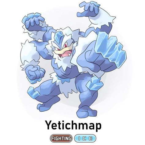 ➖Keagan McTamney➖ on Instagram: "❄️ Yetichamp ❄️ - Regional Variant! - The Superpower Pokémon: This form of Machamp is specially adapted to live in cold climates and high altitudes. It tests its strength by punching massive hunks of ice, creating holes in the sides of mountains and inadvertently causing avalanches. It is known to guard the other Pokémon in its environment with ferocity. - Height: 6’2” Weight: 410lbs - #pokémon #fanart #pokemonart #artwork #digitalart #fakemon #videogameart Machamp Pokemon, Pokemon Fan Made Regional Variants, Ice Fakemon, Pokemon Regional Forms, Snowman Name, Ice Pokemon, Fakemon Ideas, Pokémon Fanart, Abominable Snowman