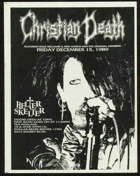 Rozz Williams, Punk Posters, New Wave Music, 80s Goth, Goth Bands, Goth Music, Punk Poster, Goth Subculture, Dark Wave