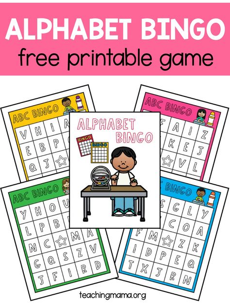 printable alphabet bingo game Alphabet Games For Kindergarten, Abc Bingo, Bingo Printable Free, Alphabet Bingo, Teaching Mama, Bingo For Kids, Bingo Sheets, Free Printable Games, Letter Games