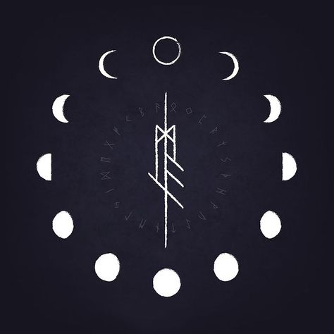 Your Shaman Connor on Instagram: “Mani, Old Norse, meaning the moon ⁠ ⁠ Hope you enjoy this Mani bind rune, the next set of posts ill be doing are gonna be a 9 tile piece of…” Phases Of The Moon, Old Norse, Norse Mythology, The 8, Moon Phases, The Store, Runes, The Moon, Binding