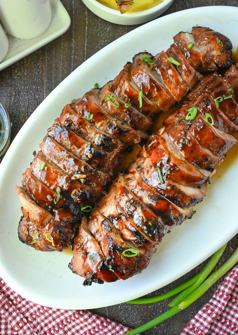 Pork Loin Teriyaki Recipe, Korean Bbq Pork Tenderloin, Tenderloin Pork Recipes, Teriyaki Pork Tenderloin Recipes, Bbq Pork Tenderloin Recipes, Pork Tenderloin Teriyaki, Teriyaki Pork Loin, Barbecue Pork Tenderloin, British Bacon