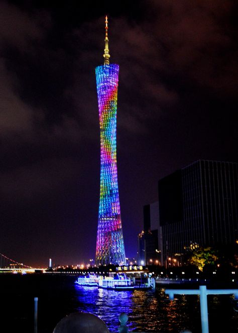 Canton tower, Guangzhou, Guangdong province, China. Canton Tower, Leather Wing Chair, Trik Fotografi, Wing Chair, Dongguan, Guangzhou, Cn Tower, Lava Lamp, Novelty Lamp