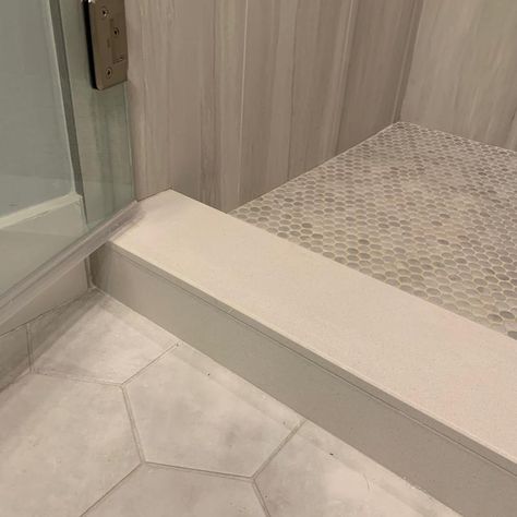 Satori White Cotton Polished Sill 6-in x 84-in Composite Sill Tile (3.48-sq. ft/ Piece) in the Accent & Trim Tile department at Lowes.com Marble Threshold Transition, Satori Statuario Porcelain Tile, Quartz Shower Threshold, Msi Sande Grey Tile, Marble Threshold, Shower Threshold, Satori Flower 12-in X 12-in Polished Natural Stone Marble Mosaic Tile, Porcelain Wall Tile, Flooring Projects