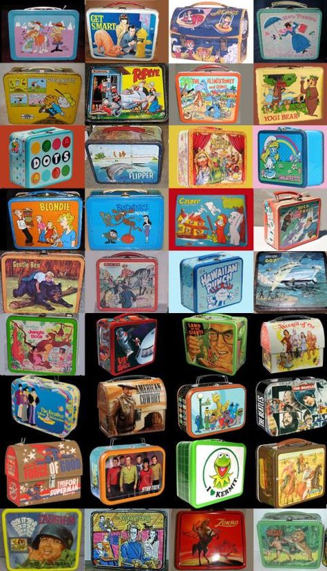 Retro Lunch Boxes, Boxer Rebellion, Creative Collage, Tin Lunch Boxes, Vintage Lunch Boxes, Vintage Lunch, Cool Lunch Boxes, Yogi Bear, Nostalgic Toys