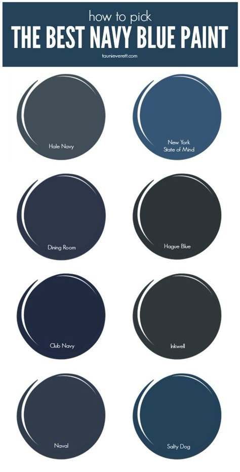 Bathroom Wallpaper Navy, Navy Paint Colors, Navy Blue Paint Colors, Navy Blue Paint, Navy Blue Bedrooms, Dark Blue Paint, Navy Paint, Blue Accent Walls, Navy Walls