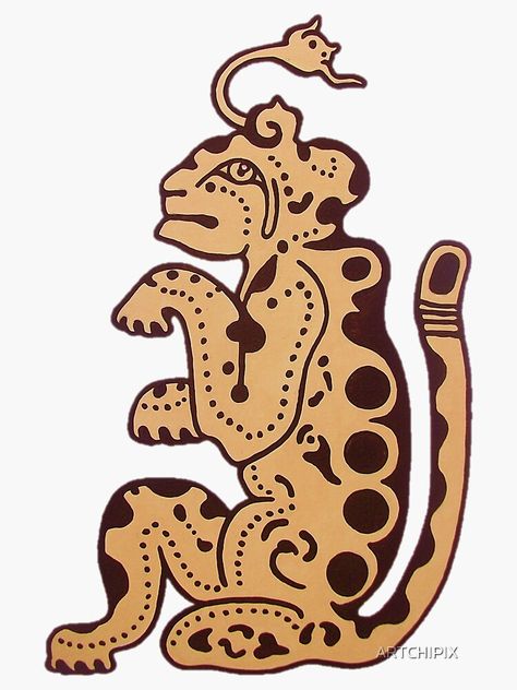 Mayan Jaguar Art, Mayan Jaguar, The Mayans, South American, Glyphs, Tequila, Jaguar, Drawing Ideas, Sticker Design