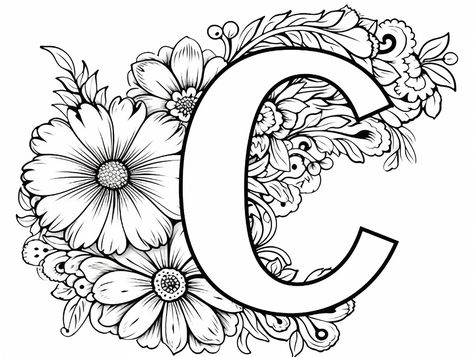 illustration of Creative Letter-C mandala for adults Letter C Coloring Pages, The Letter C, Cute Letter, Letter Art Design, Coloring Page For Adults, Skillshare Classes, Aesthetic Letters, Drawing Letters, Cute Letters