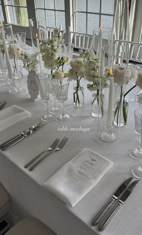 Wedding Dinner Table Setting, Wedding Table Setup, White Table Settings, Wedding Tablescape, Dinner Table Setting, Wedding Table Flowers, Wedding Set Up, Scottish Wedding, Neutral Wedding