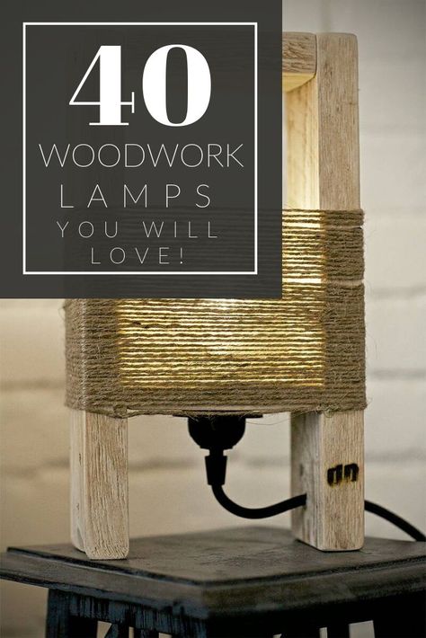 40 Amazing Woodwork Lamps You Will Love 7 - Table Lamps - iD Lights Wooden Lamp Diy, Diy Wood Lamp, Farmhouse Bedside Lamps, Pretty Lamps, Industrial Lamp Design, Driftwood Flooring, Lamps Diy, Wooden Desk Lamp, Affordable Lamp