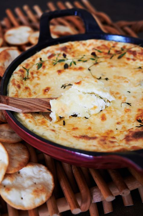 Italian Baked Ricotta Cheese Dip with Herbs Dip For Sourdough Bread, Riccota Cheese Dips, Ricotta Cheese Appetizers, Ricotta Cheese Dip, Baked Ricotta Dip, Ricotta Dip Recipes, Easy Cheese Dip, Ricotta Dip, Baked Ricotta