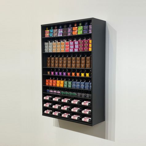 Color Bar Salon Ideas Small Spaces, Salon Retail Display Ideas, Salon Hair Color Storage, Hair Color Storage, Hair Color Organizer, Redken Color Gels, Color Cabinet, Ion Color Brilliance, Kenra Color