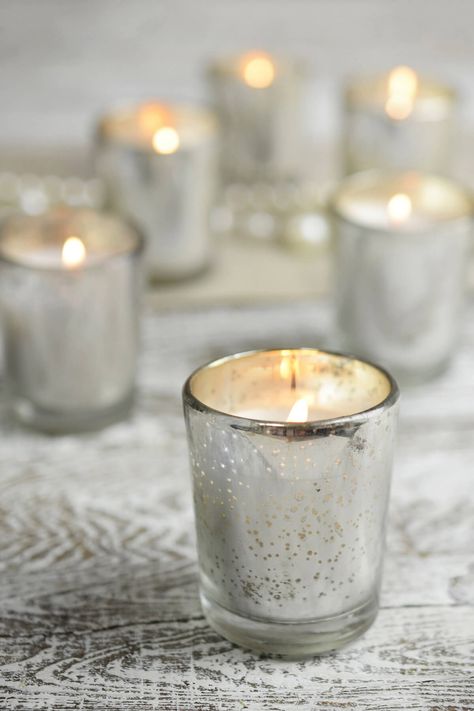 Diy Candle Holders Wedding, Votive Candle Holders Diy, Mercury Candle Holders, Cheap Candle Holders, Expensive Wedding Gifts, Candles Collection, Savannah Beach, Cheap Candles, Mercury Glass Candles