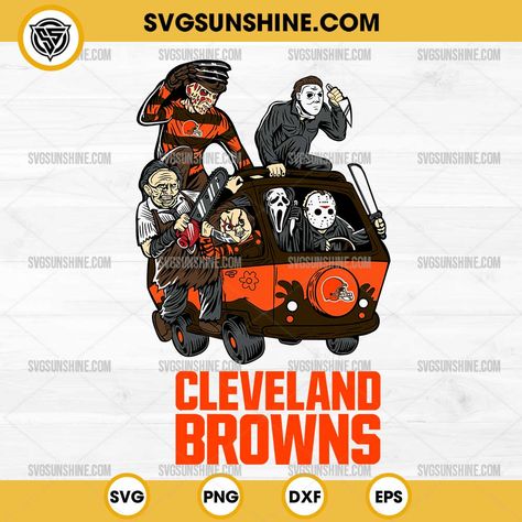 Horror Characters Cleveland Browns SVG, NFL Football Halloween SVG Cleveland Browns Svg, Werewolf Party, Football Halloween, American Embroidery, 49 Birthday, Valentine Embroidery, Easter Embroidery Designs, Halloween Embroidery Designs, Glass Wrap