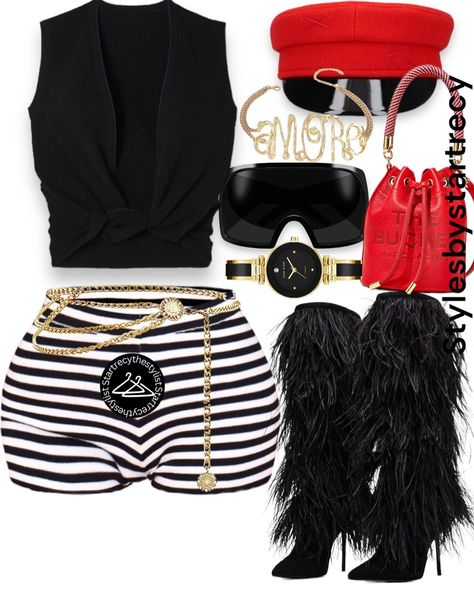 Club Outfits Black Women, Club Outfits Black, Afro Punk Outfits, Bad And Boujee Outfits, Black Shorts Outfit, Trendy Outfits Edgy, Outfits Black Women, Nba Game, Club Outfits For Women