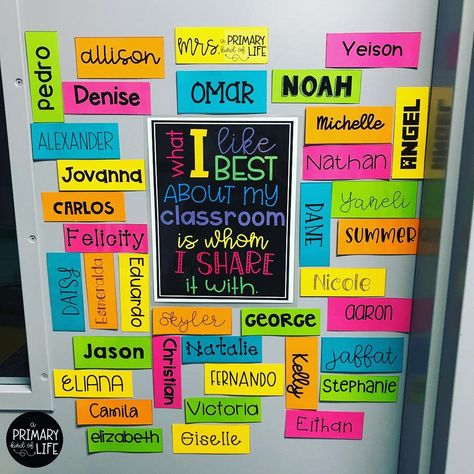 This is our "welcome mat". Because for all of the time I pour into making my classroom cute, I really want my kiddos to know that THEY are what really matters. #happyclassrooms #backtoschool #thatteacherlife #aplfonts #bulletinboard Class Door Ideas, Neon Classroom, Elementary Classroom Themes, Teacher Bulletin Boards, Classroom Welcome, Class Door, Student Rewards, Classroom Board, 2nd Grade Classroom