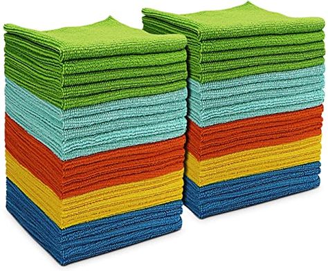 Amazon.com: AIDEA Microfiber Cleaning Cloths All-Purpose Softer Highly Absorbent, Lint Free - Streak Free Wash Cloth for House, Kitchen, Car, Window, Gifts(12in.x 12in.)--(Pack-50): Health & Personal Care Microfiber Towel Cleaning, Cleaning Rags, Cleaning Cloths, Car Polish, Clean Towels, Wash Cloth, Microfiber Cleaning Cloths, Microfiber Towel, House Kitchen