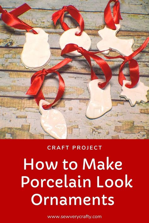 How To Make Porcelain, How To Make Something, Porcelain Christmas Ornaments, Porcelain Ornaments, Clay Ornaments, Salt Dough, Craft Tutorial, Clay Ideas, All Craft