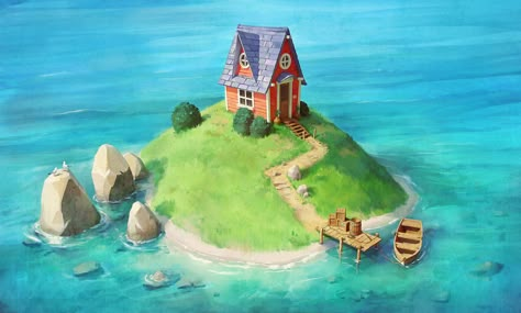 The Art Showcase, Monkey Illustration, Sea Illustration, Art Showcase, Beach Illustration, Sea House, Animation Reference, Creative Artwork, Environment Design