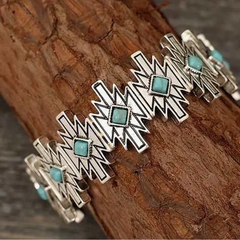 Boho Turquoise, Turquoise Pattern, Cuff Bracelets Handmade, Metal Cuff Bracelet, Turquoise Bead Bracelet, Turquoise Cross, Turquoise Boho, Western Boho, Western Jewelry