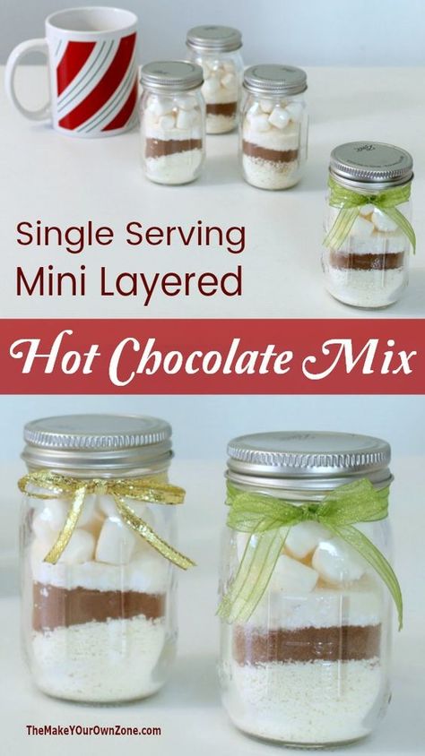 Hot Chocolate Jars, Chocolate Jars, Hot Chocolate In A Jar, Chocolate Jar, Gift Jars, Breakfast Essentials, Homemade Hot Chocolate Mix, Powder Drink, Diy Hot Chocolate