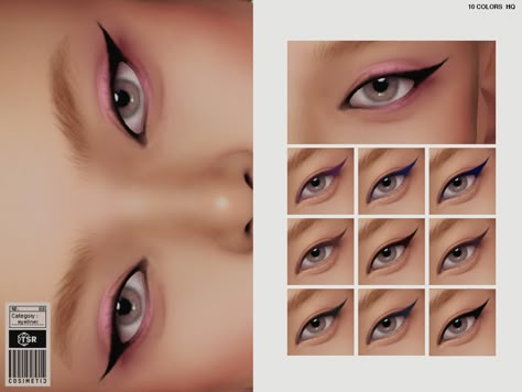 The Sims Resource - Eyeliner | N68 Sims Cc Makeup Eyeliner, Sims 4 Liner Cc, Sims4 Eyeliner Cc, Sims Face Details, Sims 4 Cc Makeup Alpha, Sims 4 Mod Makeup, Makeup Mods Sims 4, Sims 4 Eye Makeup Cc, Sims 4 Cc Face Makeup