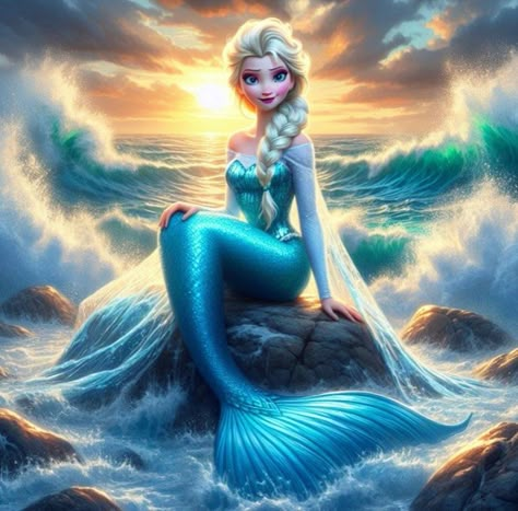 Elsa as a mermaid #elsa #frozen #frozen2 #anna #hallebailey #mermaid #littlemermaid #fyp #ariel #littlemermaid #disneyworld #disney… | Instagram Under Water Mermaid, Disney Princesses As Mermaids, Elsa Mermaid, Disney Characters Reimagined, Frozen Cartoon, Disney Mermaid, No Ordinary Girl, Fantasy Mermaids, Disney Princess Artwork