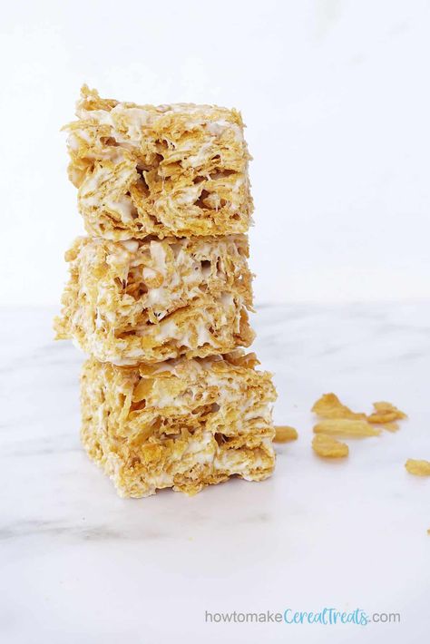 Cornflake Rice Krispie Treats, Corn Flakes Treats, Corn Flake Treats, Corn Flake Bars, Chex Bars, Marshmellow Treats, Cornflake Recipes, Cereal Treat Recipes, Flake Recipes