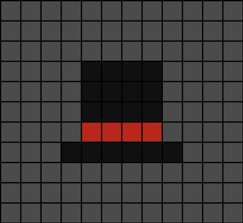 A small pixel art template of a red ribboned magician hat on black. Easy Pixel Art Ideas Small, Pixel Art Small Easy, Pixel Art Petit, Cute Small Pixel Art, Small Pixel Art Pattern, Small Pixel Art Ideas, Tiny Pixel Art, Mini Pixel Art, Pixel Art Mini