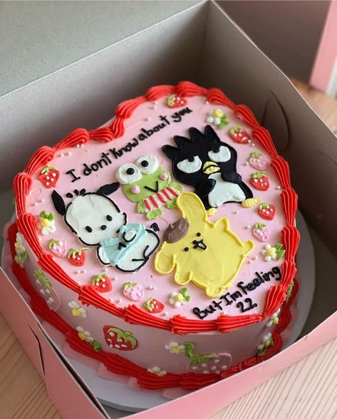 @/kitchenprincess21 on instagram Hello Kitty Birthday Cake, 25th Birthday Cakes, Hello Kitty Birthday Party, Birthday Goals, Friends Cake, Kawaii Cooking, Cute Baking, Creative Birthday Cakes, Hello Kitty Cake