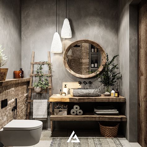 El Gouna, 3dmax Vray, Guest Toilet, Bathroom Remodel Ideas, Architecture Interior Design, Remodel Ideas, Round Mirror Bathroom, Autocad, Architecture Interior