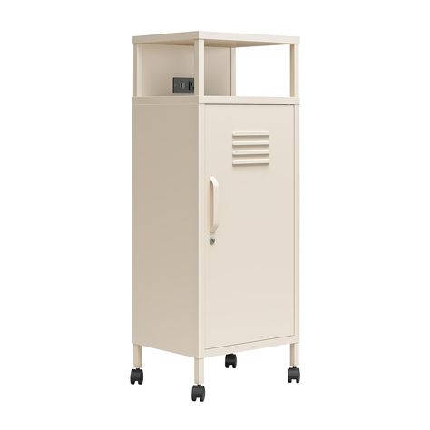 Novogratz Cache Metal Locker-Style Nightstand Storage Cart Garage Laundry Area, Craft Room Garage, Locker Designs, Kitchen Wine Rack, Garage Laundry, Style Nightstand, Bookcase Desk, Metal Lockers, Multifunctional Storage