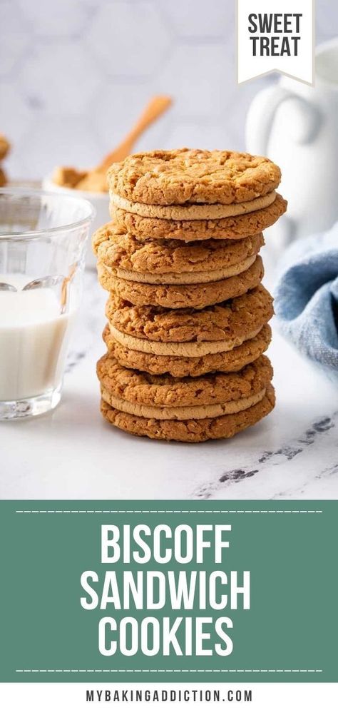 Biscoff Oatmeal Cookies, Homemade Biscoff Cookies, Cookie Butter Filling, Sandwich Cookie, Biscoff Sandwich Cookies, Cookie Butter Cookies, Biscoff Cookie Butter Recipes, Cookie Butter Recipes, Biscoff Whoopie Pies