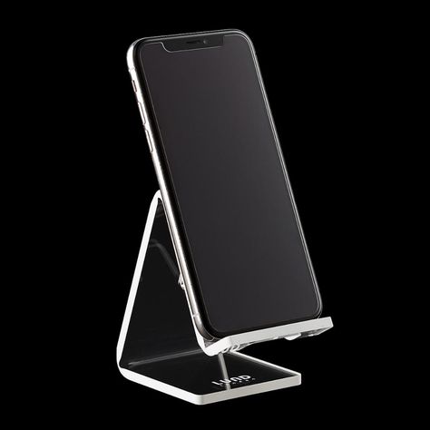 Mod Acrylic Phone Holder | The Container Store Acrylic Phone Stand, Wooden Phone Holder, Clear Business Cards, Acrylic Holders, Acrylic Phone, Phone Display, File Holder, Electronics Mini Projects, The Container Store