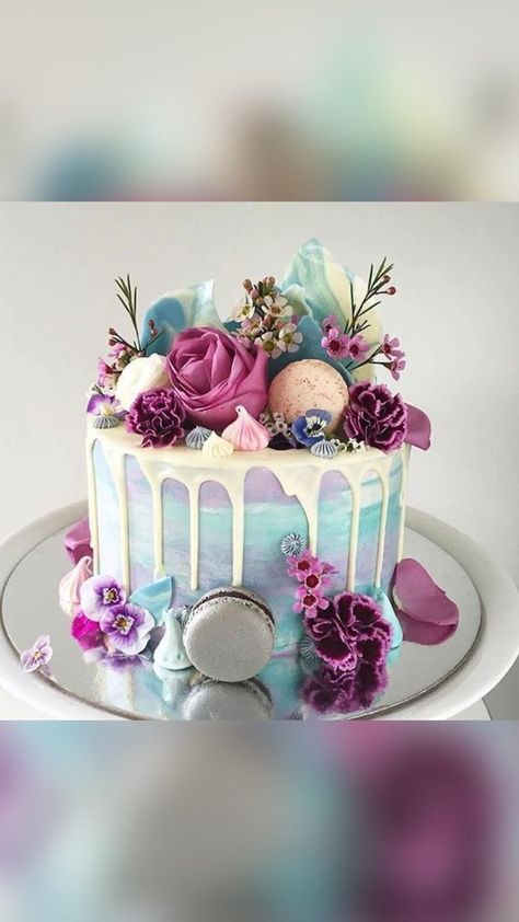 Cake For Retirement, 29th Birthday Cakes, Birthday Cake Diy, Cake For Mom, Purple Cakes Birthday, 14th Birthday Cakes, Ice Cream Birthday Cake, Birthday Cake For Mom, Special Birthday Cakes