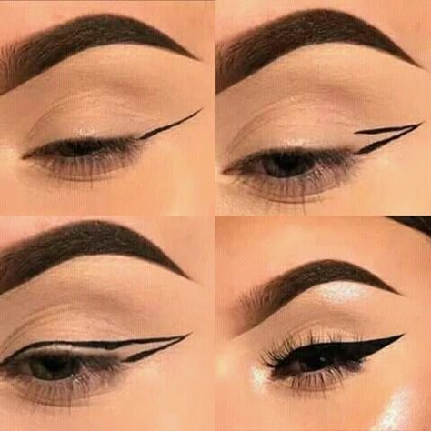 Maquillage Pin Up, Membentuk Alis, Asian Makeup Tutorials, Korean Makeup Tips, Winged Eyeliner Tutorial, Makeup Korean, Gyaru Makeup, Face Charts, Simple Makeup Tips