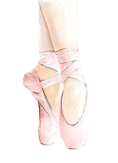 Watercolor Ballet Shoes, Point Shoes Drawings, Ballet Pointe Shoes Drawing, Ballet Painting Aesthetic, Pointe Shoes Drawing, Ballet Shoes Drawing, Ballet Shoes Art, Ballerina Wallpaper, Ballet Drawings