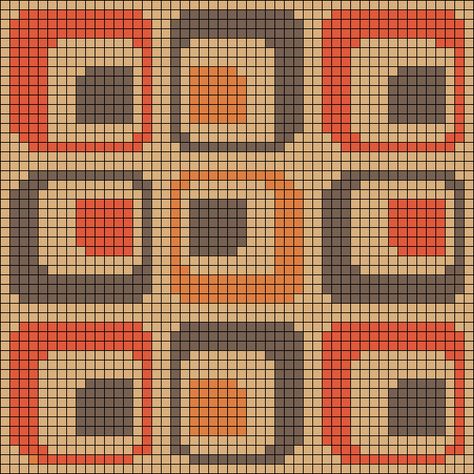 Graph Crochet, 70s Aesthetic, Pixel Crochet, Tapestry Crochet Patterns, C2c Crochet, Beaded Cross Stitch, Pixel Pattern, Pixel Art Pattern, Crochet Tapestry