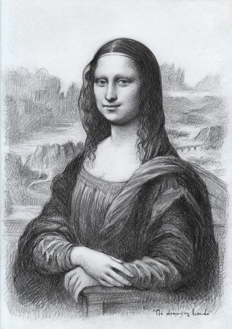 Artist The Drawing Hands (Italian) | Mona Lisa (d'apres) - A tribute to Leonardo Da Vinci | Graphite 2B pencil on printer paper (8.3x11.7 in) — with Mona Lisa - The Earlier Version and La Mona Lisa. Mona Lisa Drawing, Art Drawings Sketches Pencil, Desenho Tattoo, Portrait Sketches, Art Drawings Sketches Creative, Famous Art, Amazing Art Painting, Anatomy Art, Book Art Drawings