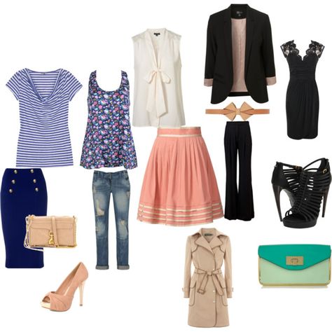 capsule wardrobe for an hourglass figure by imageguru on Polyvore featuring polyvore, fashion, style, Alexon, Jigsaw, Topshop, Ally Fashion, Mint Velvet, Orla Kiely and Jane Norman Glass Clothing, Mini Capsule Wardrobe, Everyday Outfits Fall, Hourglass Outfits, Style Theory, Hourglass Fashion, Curvy Style, Styling Guide, Wardrobe Planning