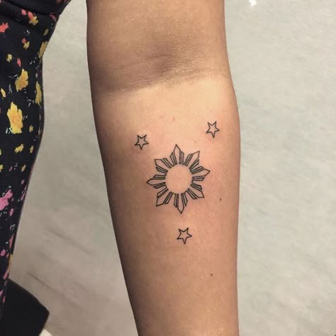 Filipino Sun Tattoo, Rising Sun Tattoos, Philippines Tattoo, Filipino Sun, Tattoos Infinity, Tattoos Mandala, Sun Tattoos, Sun Tattoo, Wedding Tattoos