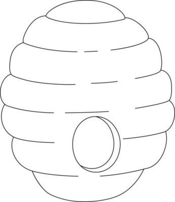 Spring Beehive Isolated Coloring Page for Kids 17584610 Vector Art at Vecteezy Bee Hive Coloring Page, Bee Hive Coloring Pages Free Printable, Honey Crafts Preschool, Beehive Outline, Beehive Template, Bee Hive Art, Beehive Clipart, Beehive Drawing, Bees Drawing